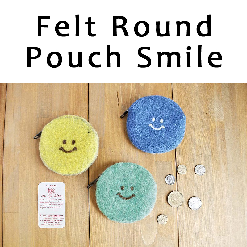 ■ピズム■　Felt Round Pouch Smile